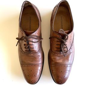 Johnston & Murphy Brown Leather Wingtip Oxfords